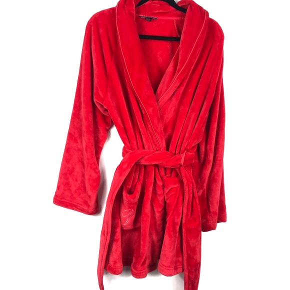 Victoria's Secret Other - VICTORIA SECRET PINK red fuzzy bath robe